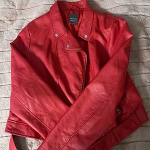 Red biker jacket